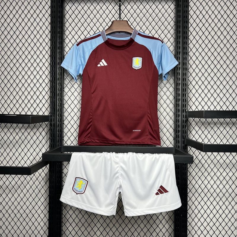 Conjunto Infantil Aston Villa Home  24/25 - Vinho