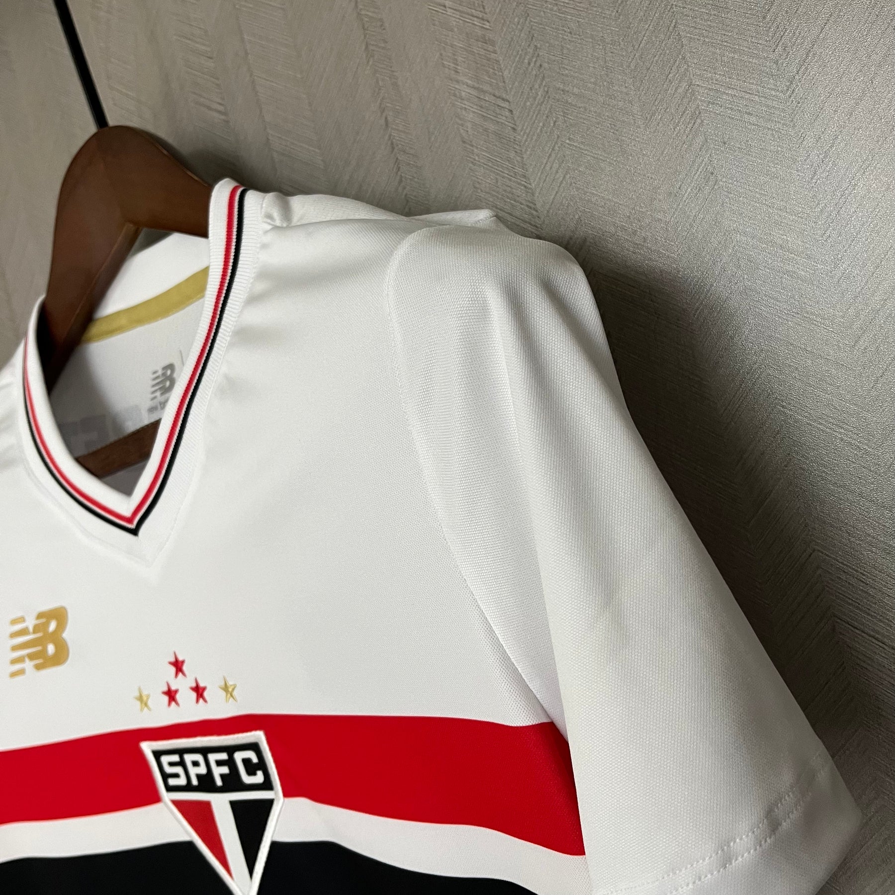 Camisa São Paulo 25/26 Casa Torcedor New Balance Feminina - Branco+Vermelho