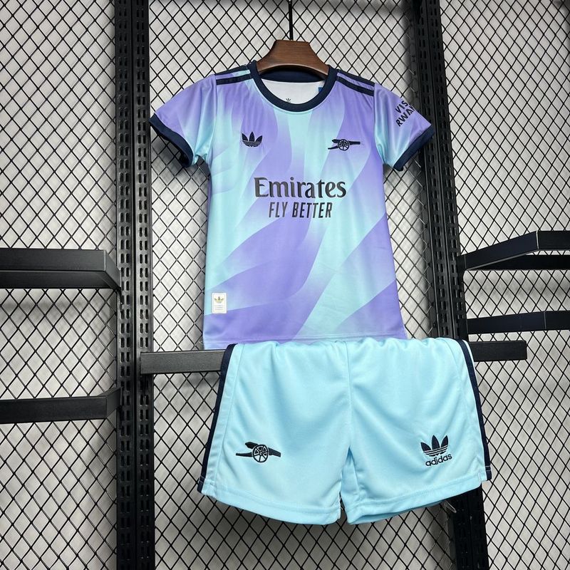 Conjunto Infantil Arsenal Third 24/25 - Roxa