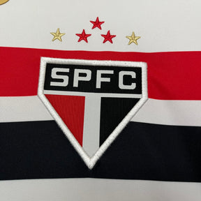 Camisa São Paulo 25/26 Casa Torcedor New Balance Feminina - Branco+Vermelho