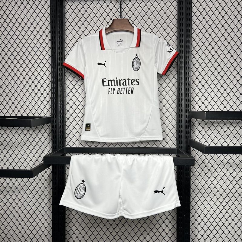 Conjunto Infantil Milan Away 24/25 - branco