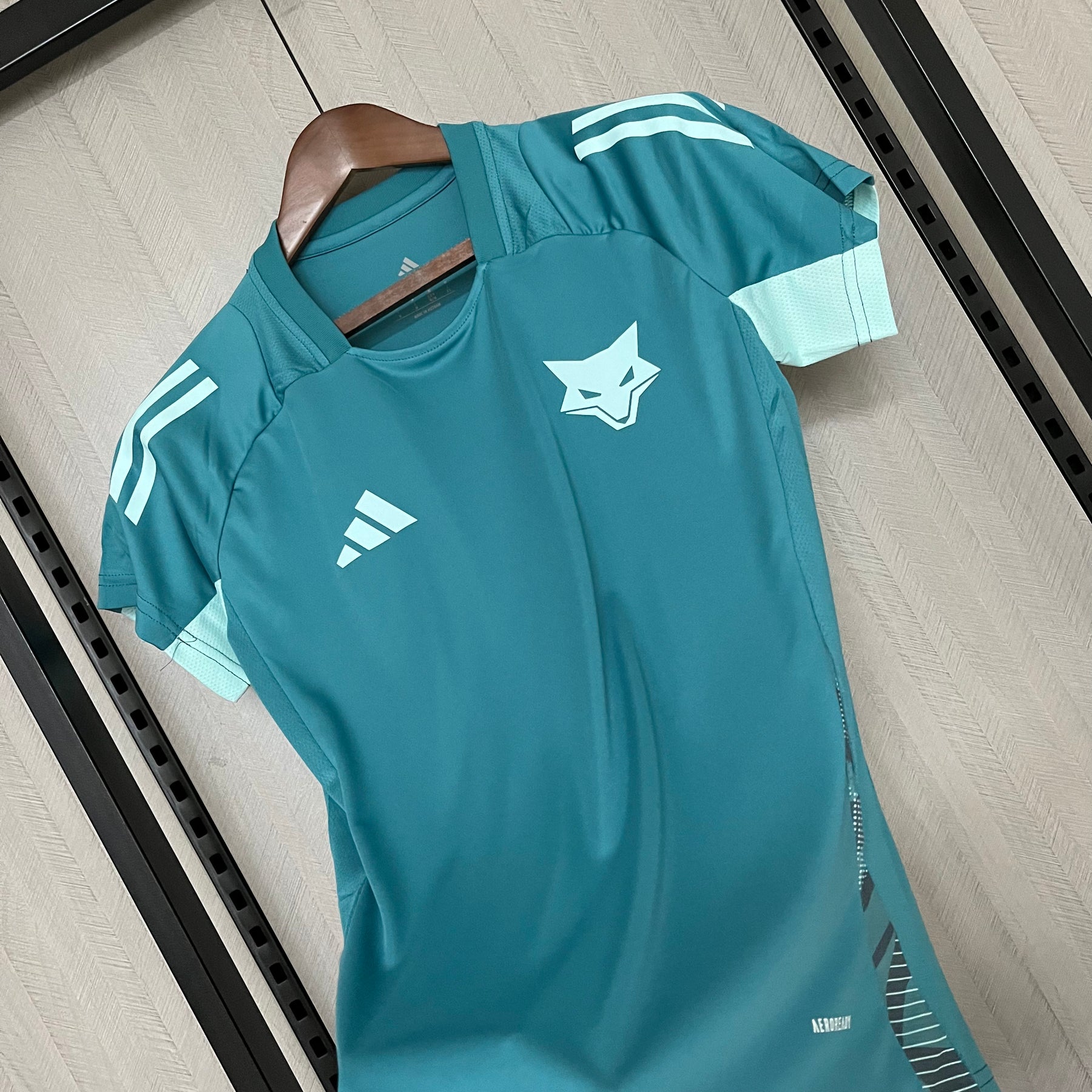 Camisa Cruzeiro 25/26 Treino Adidas Feminina - Azul Turquesa+Branco