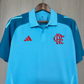 Camisa Polo Flamengo Algodão Tiro 24 Adidas Masculina - Azul