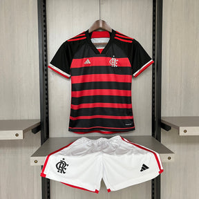 Kit Infantil  Flamengo I 24/25 s/n° Torcedor Adidas - Vermelho+Preto