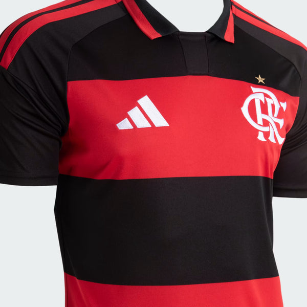 Camisa Flamengo I 2026/27 Torcedor Adidas Masculina - Vermelho+Preto