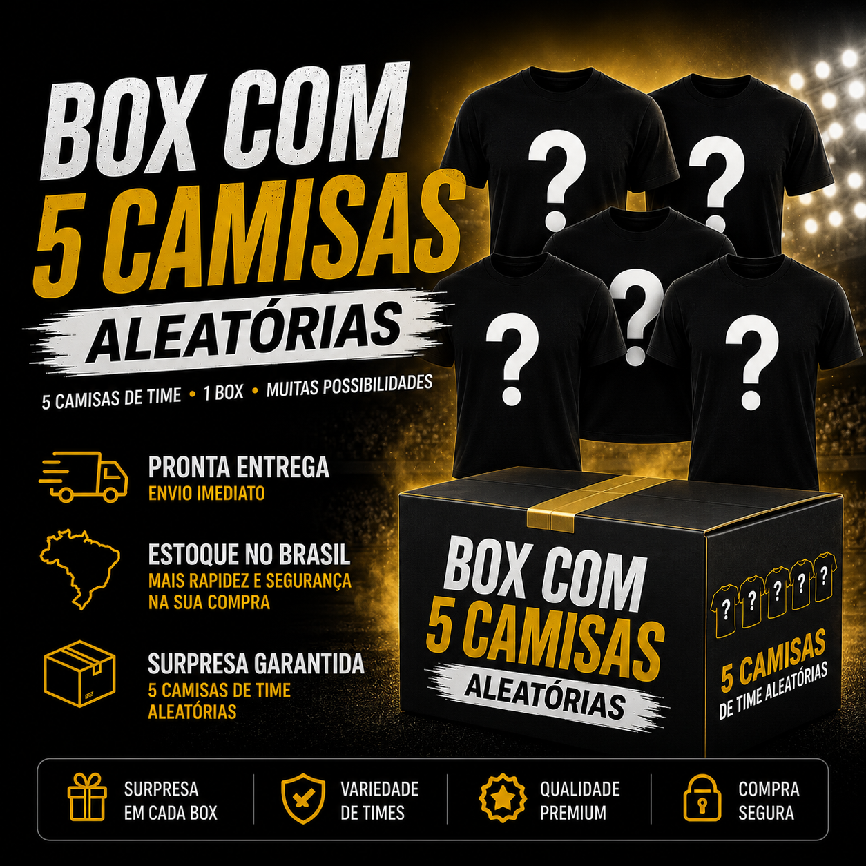 Box - 5 Camisa Misteriosa  (envio imediato)