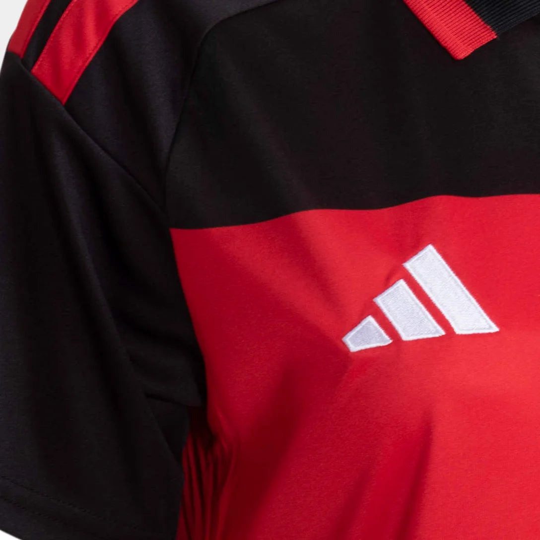 Camisa Flamengo I 26/27 Torcedor Adidas Feminina - Vermelho+Preto