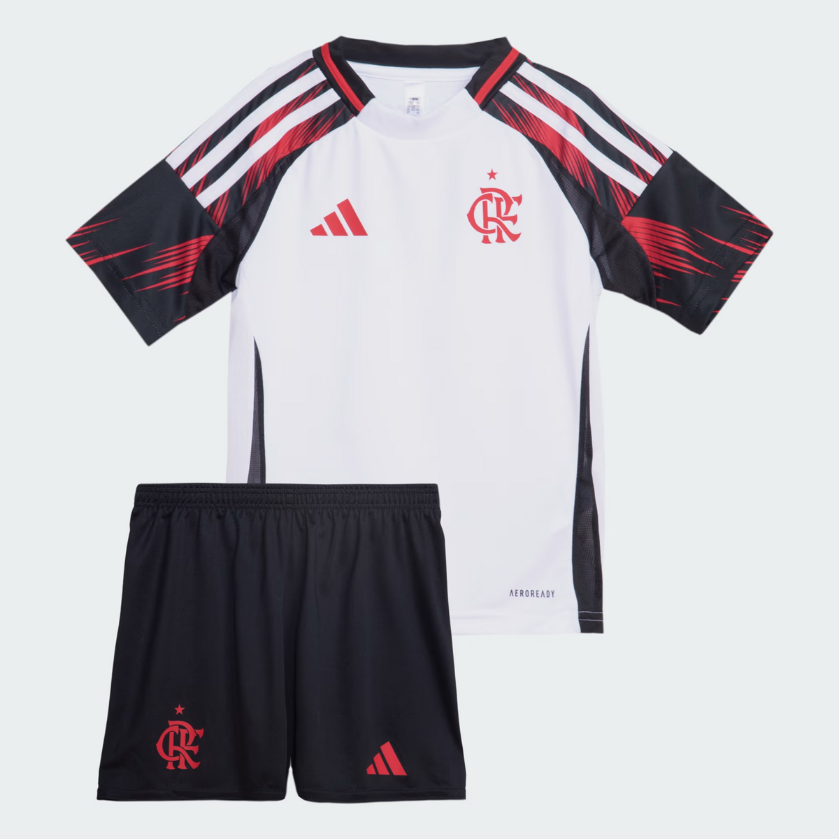 [PRÉ-VENDA] Kit Infantil  Flamengo II 2025 s/n° Torcedor Adidas - Branco