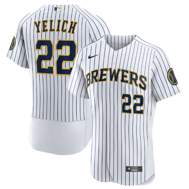 Camisa MLB Milwaukee Brewers Branca Authentic