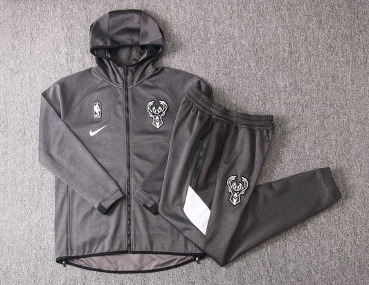 Conjunto Nike NBA Therma Flex Milwaukee Bucks Preto Treino