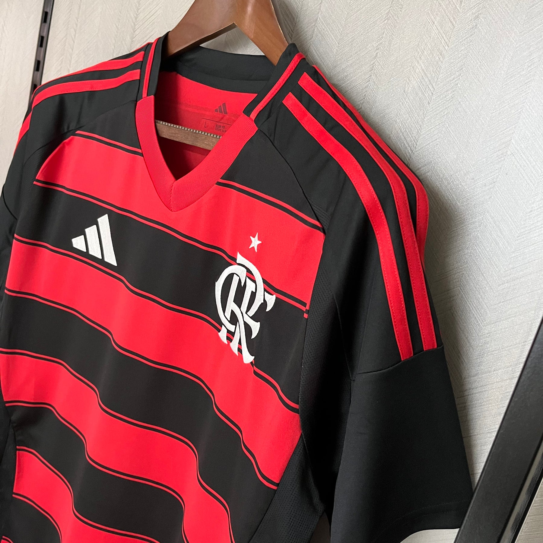 Camisa Flamengo I 2025  s/n° Torcedor Adidas Masculina - Vermelho+Preto