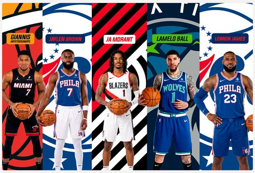 Regatas NBA: Giannis Antetokounmpo, Jaylen Brown, Ja Morant, LaMelo Ball e LeBron James