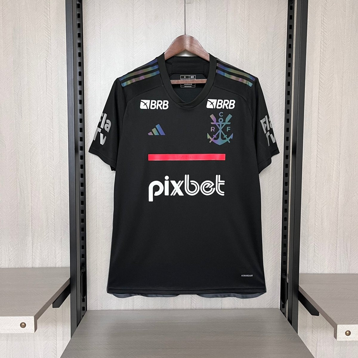 Camisa Adidas Flamengo III 23/24 Preta (Com patrocinios) - DA Sports Oficial