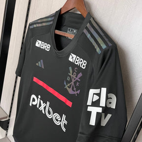 Camisa Adidas Flamengo III 23/24 Preta (Com patrocinios) - DA Sports Oficial