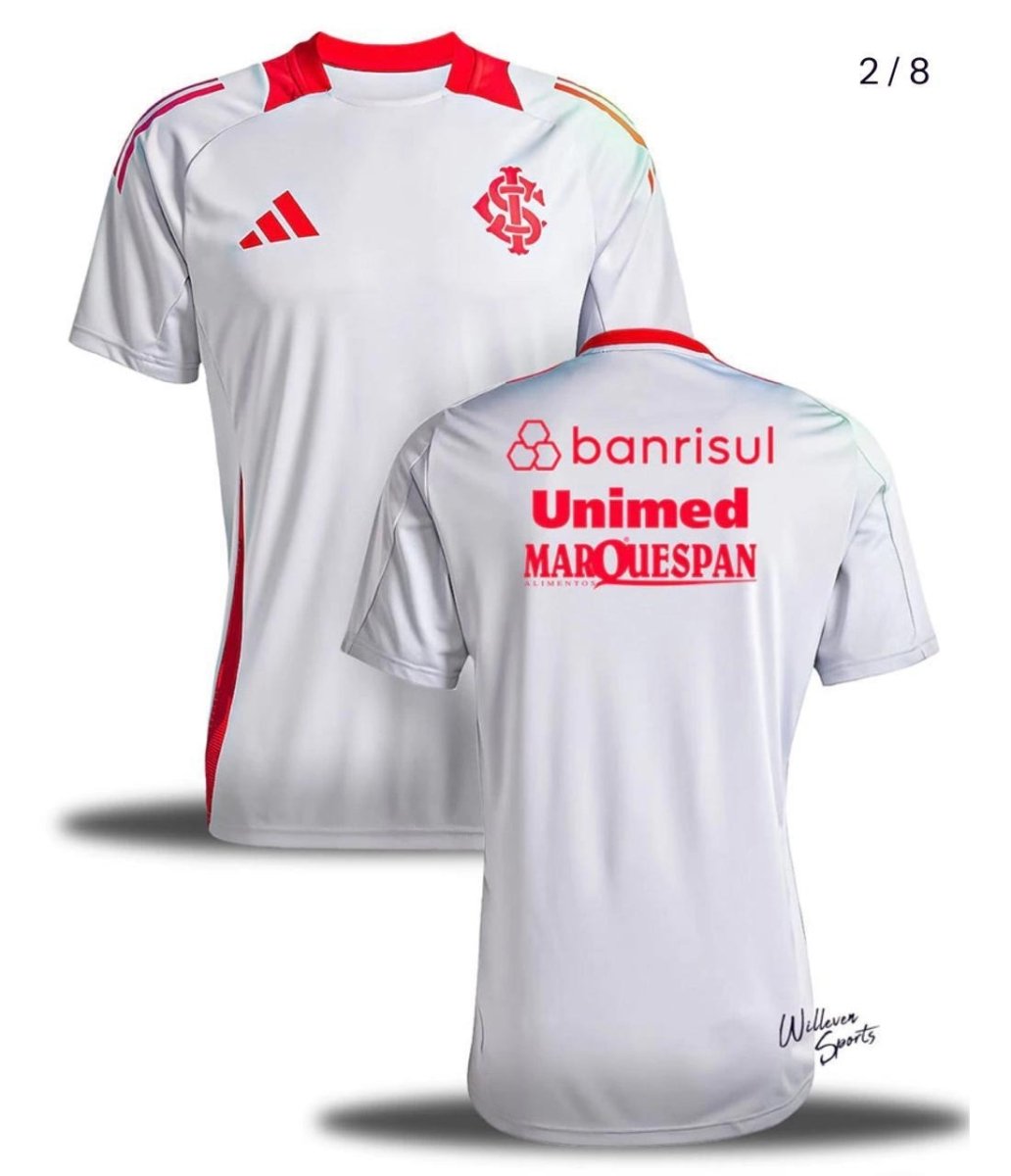 Camisa Adidas Internacional Treino 2025 Cinza (Com patrocinadores) - DA Sports Oficial