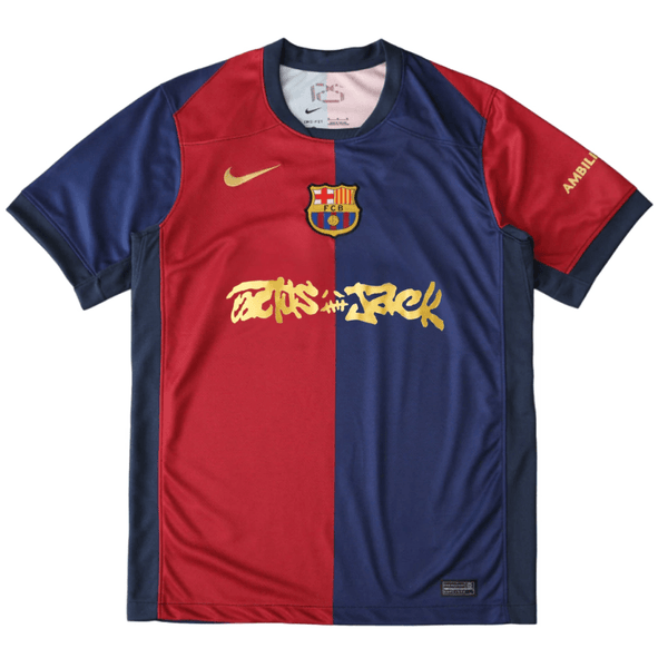 Camisa Barcelona Edição Especial Travis Scott 2025 Vermelha e Azul Masculina - DA Sports Oficial