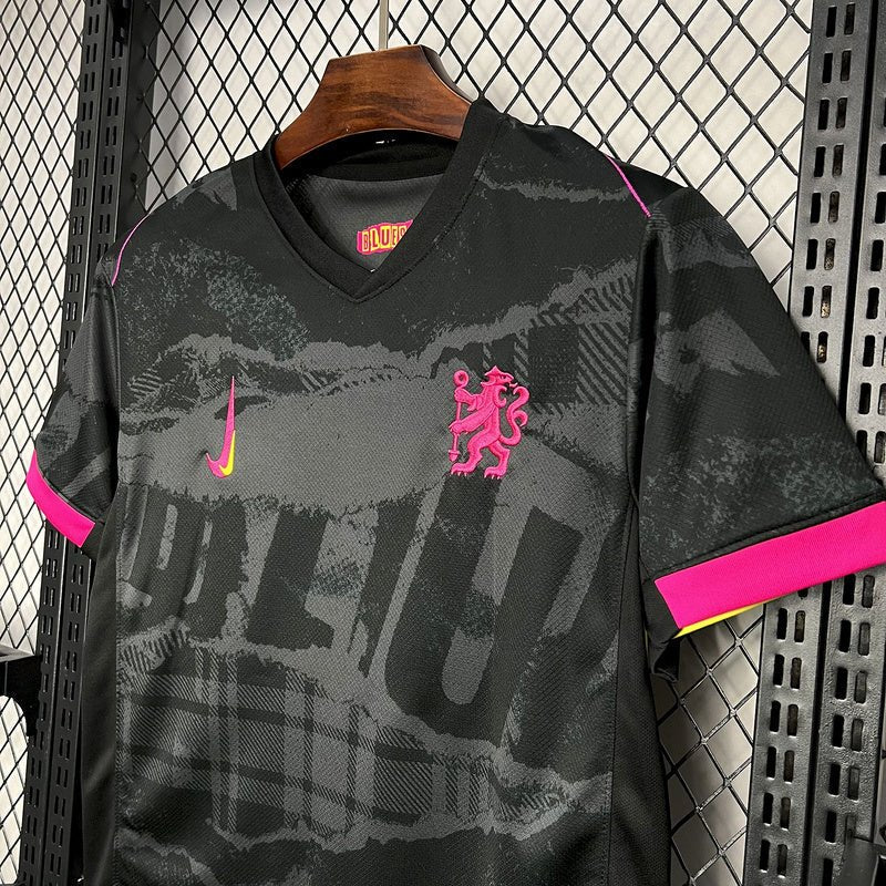 Camisa Chelsea III 24/25 - Preta com rosa - DA Sports Oficial