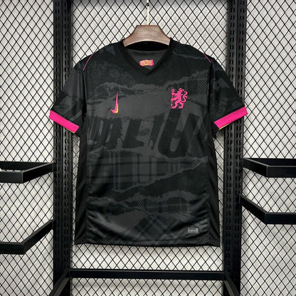 Camisa Chelsea III 24/25 - Preta com rosa - DA Sports Oficial
