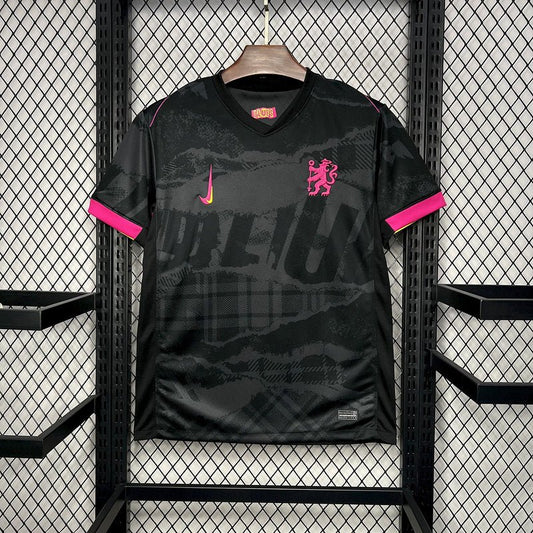 Camisa Chelsea III 24/25 - Preta com rosa - DA Sports Oficial