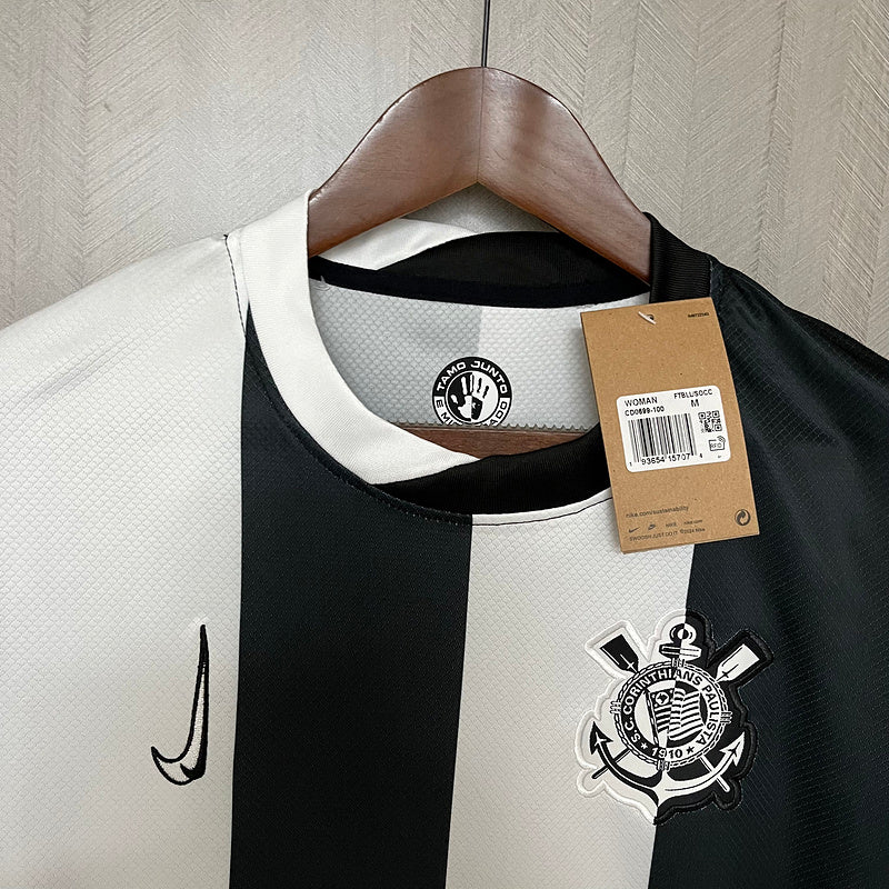 Camisa Corinthians IlI 24/25 Nike - Preto e Branco - (Feminina) - DA Sports Oficial