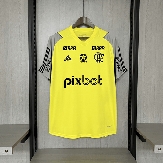 Camisa do Flamengo Treino 24/25 Amarela (Com patrocinio) - DA Sports Oficial