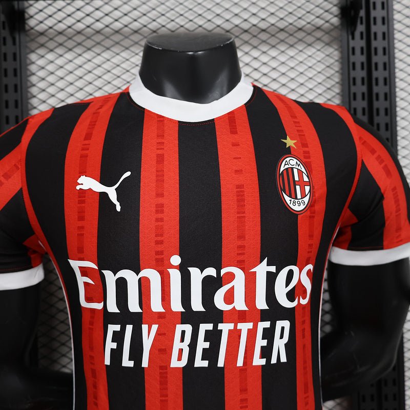 Camisa do Milan Titular 24/25 Vermelha+preta - DA Sports Oficial