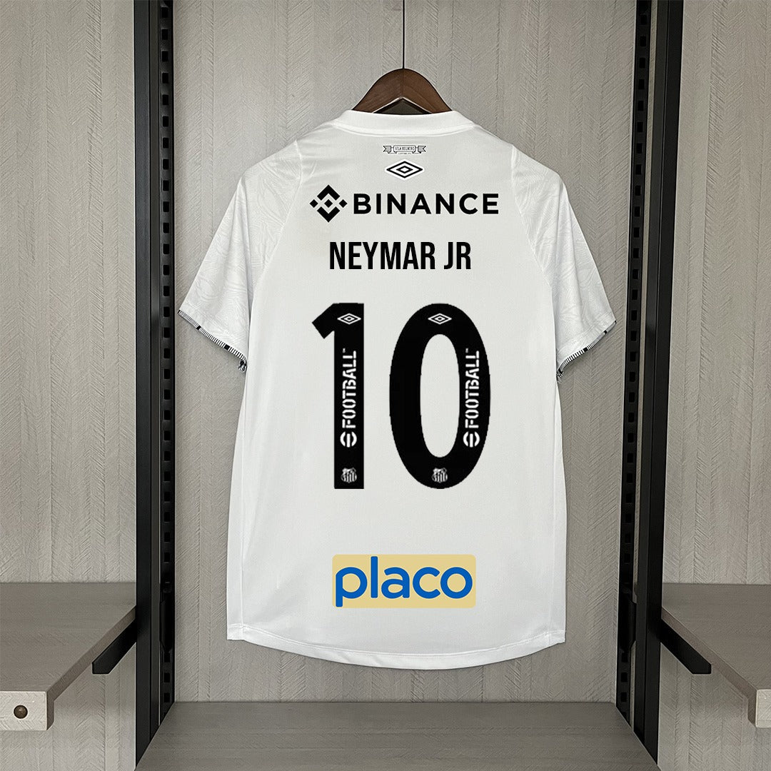 Camisa do Santos I 24/25 branca - Com patrocinios (Neymar Jr 10 Incluso) - DA Sports Oficial