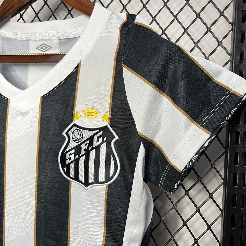 Camisa do Santos I 24/25 - Preta e branca - (Feminina) - DA Sports Oficial