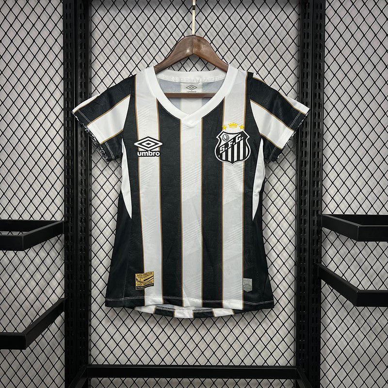 Camisa do Santos I 24/25 - Preta e branca - (Feminina) - DA Sports Oficial