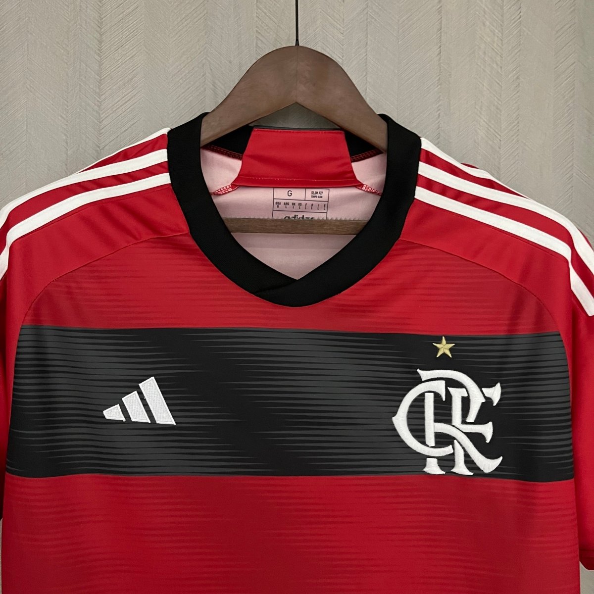 Camisa Flamengo I 23/24 s/n° Torcedor Adidas Masculina - Vermelho+Preto - DA Sports Oficial