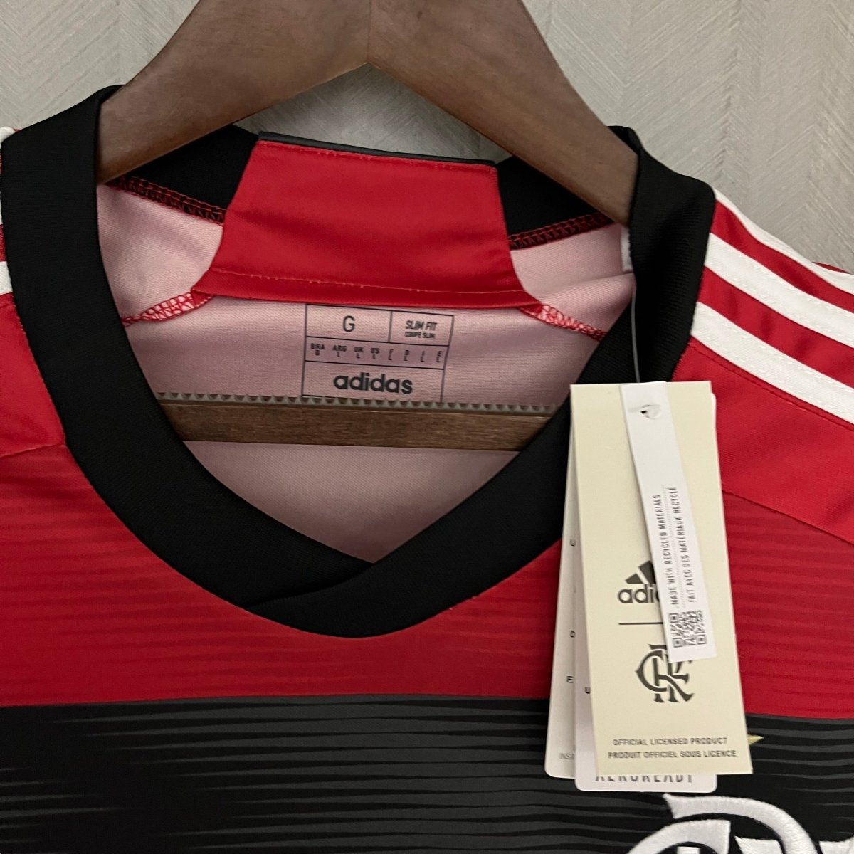 Camisa Flamengo I 23/24 s/n° Torcedor Adidas Masculina - Vermelho+Preto - DA Sports Oficial