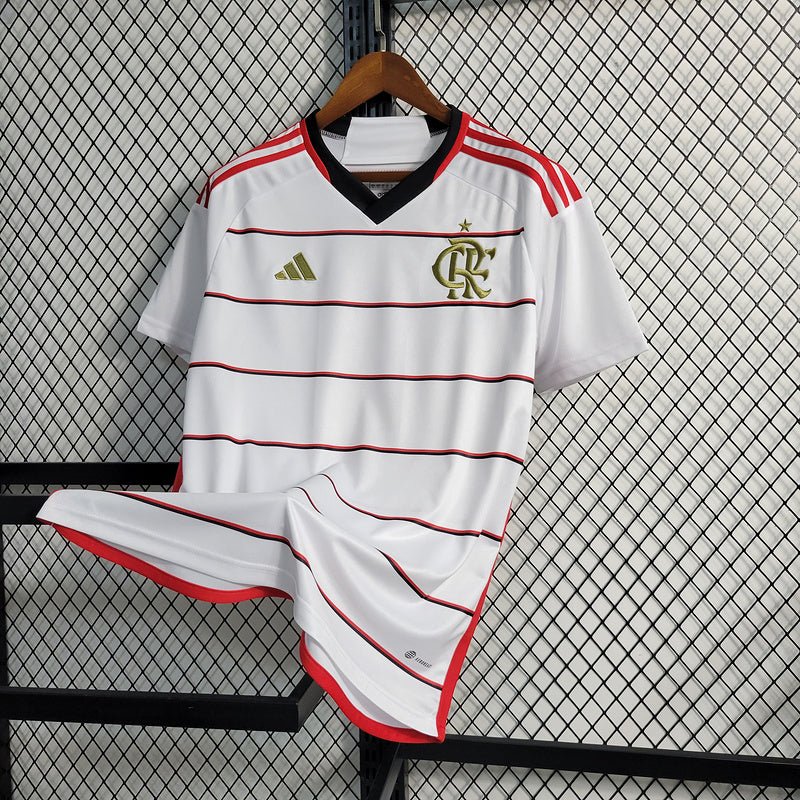 Camisa Flamengo II 23/24 s/n° Torcedor Adidas Masculina - Branca com detalhes em Dourado - DA Sports Oficial