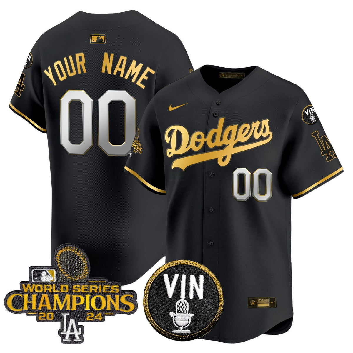 Camisa MLB 2024 World Series Champions Dourada Trim Vapor Premier Limited Jersey V3