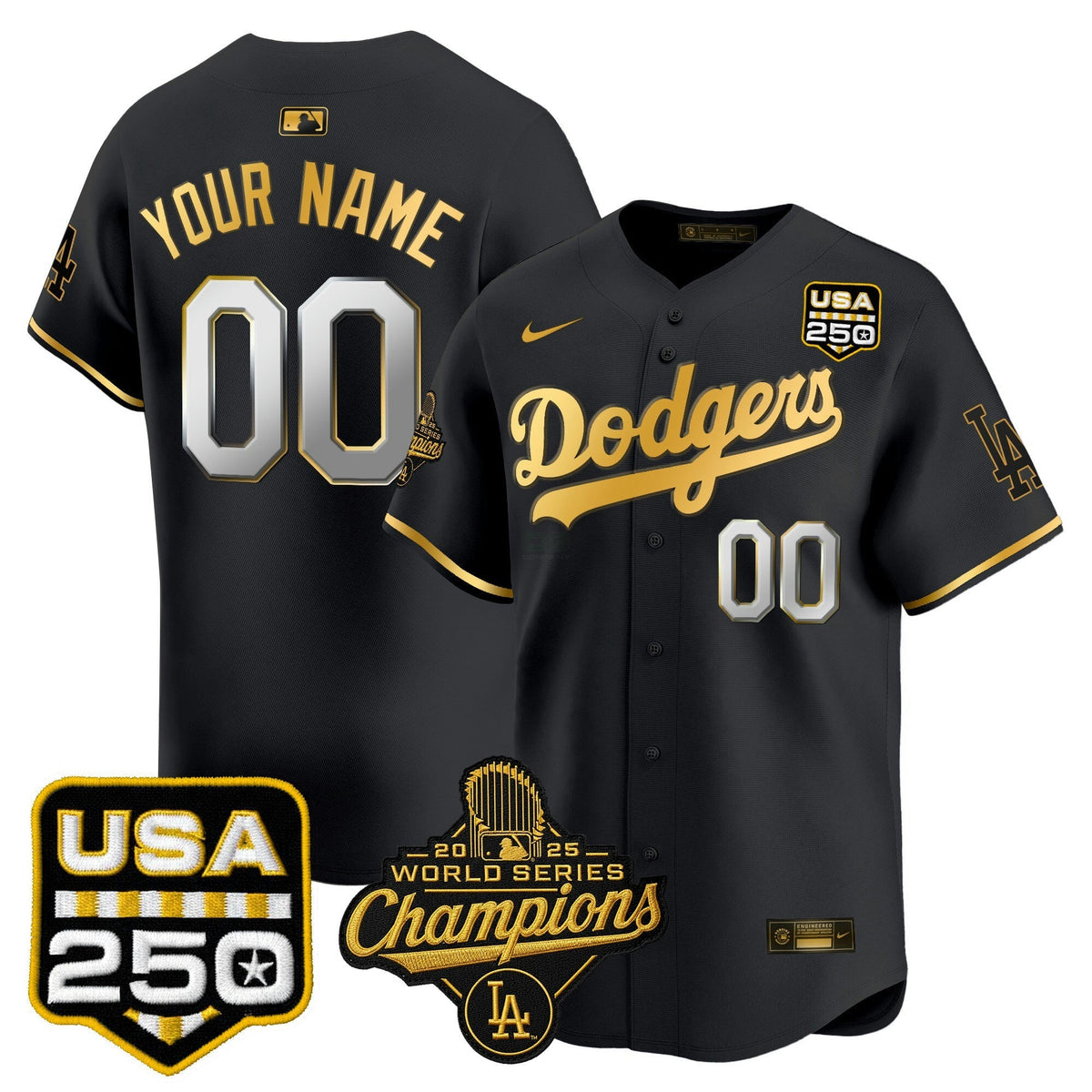 Camisa MLB 2025 World Series Champions & 250America Patch Vapor Premier Limited Jersey