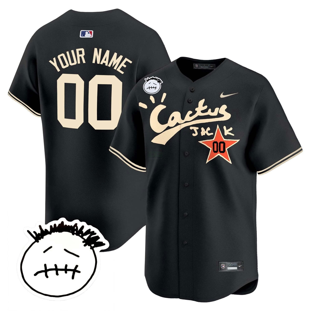 Camisa MLB Houston Cactus Jack Patch Vapor Premier Limited Jersey V4 – Stitched