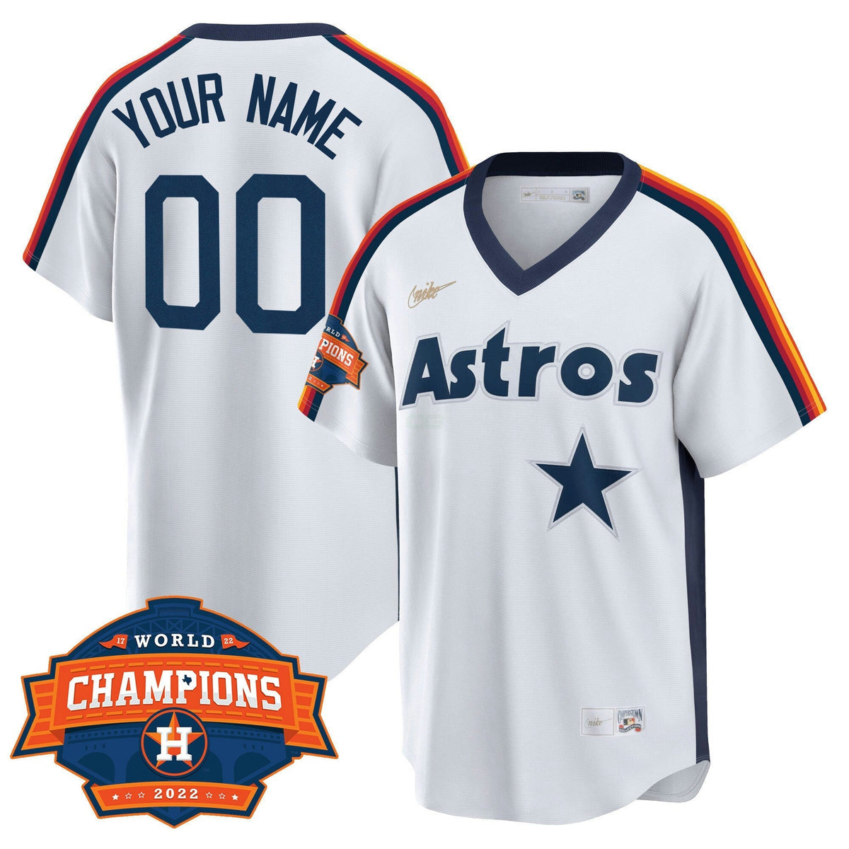 Camisa MLB Houston Home Cooperstown 2022 Champions Limited Custom Name and Number Player Jersey - Home Cooperstown