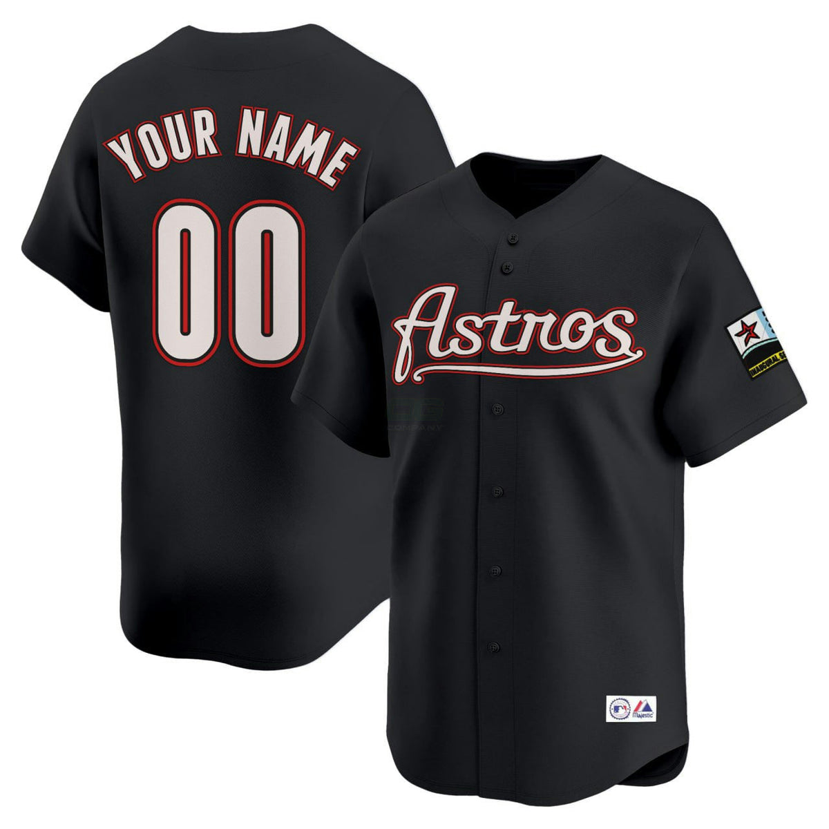 Camisa MLB Houston Retro Preta Limited Jersey - Custom