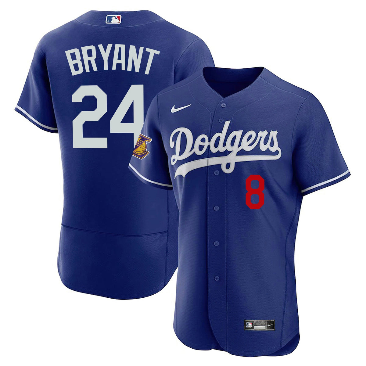 Camisa MLB Kobe Bryant Lakers Patch Flex Base Jersey