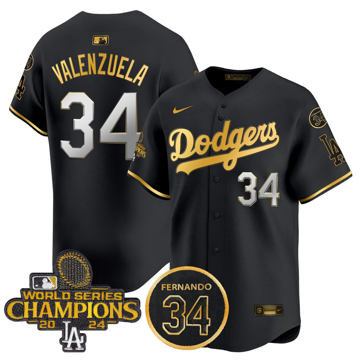 Camisa MLB Men’s 2024 World Series Champions Dourada Trim Vapor Premier Limited Jersey V2