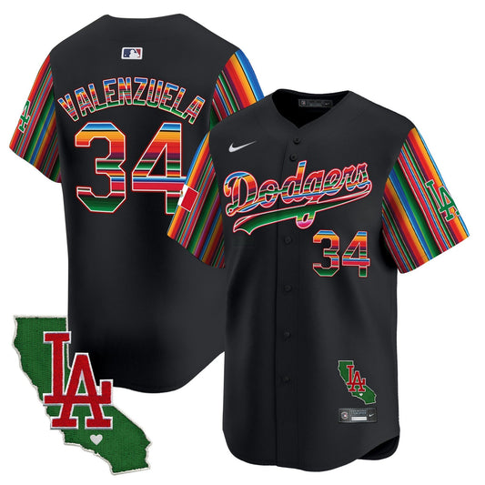 Camisa MLB Los Angeles Dodgers Men’s Mexico California Patch Vapor Premier Limited Jersey V5