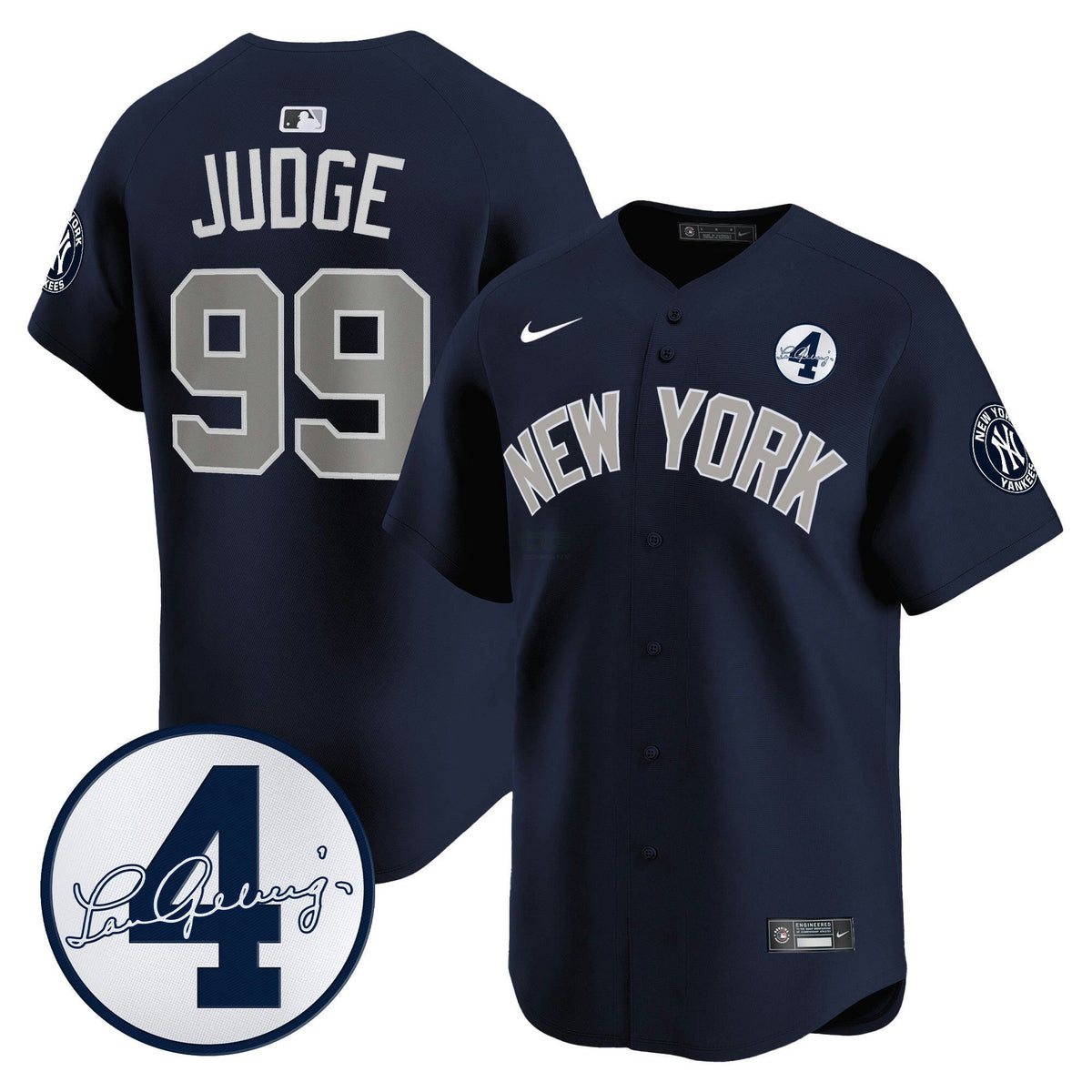Camisa MLB Men’s New York Lou Gehrig Patch Vapor Premier Limited Jersey