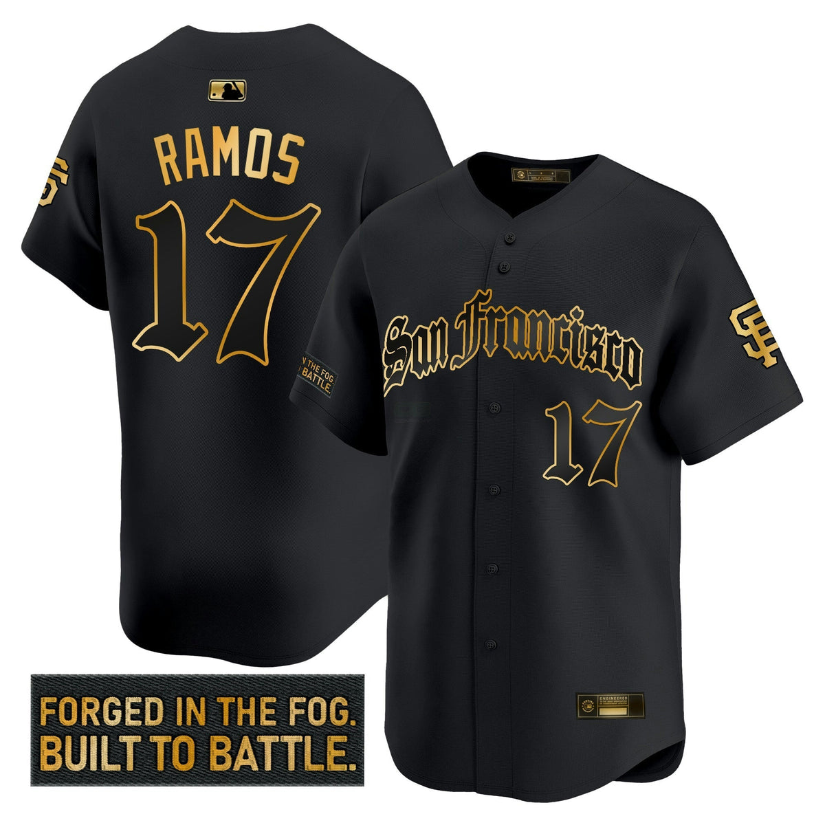 Camisa MLB Men’s San Francisco ‘Gothic Fog Edition’ Dourada Vapor Premier Limited Jersey