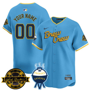 Camisa MLB Milwaukee Bob Uecker Patch Vapor Limited Jersey