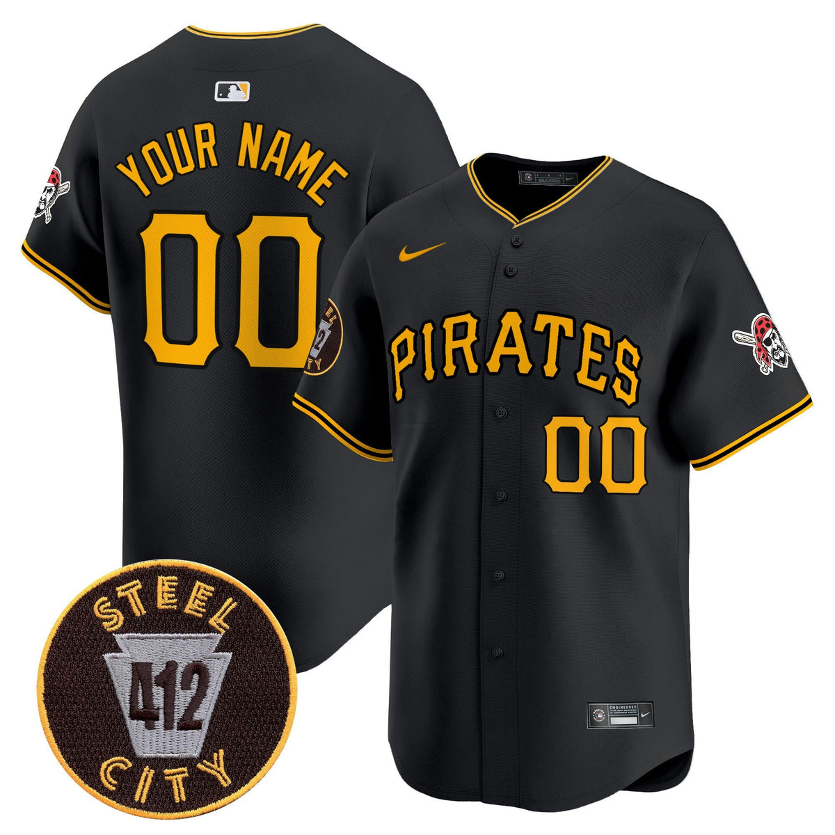 Camisa MLB Pittsburgh 412 Patch Vapor Premier Limited Jersey V3