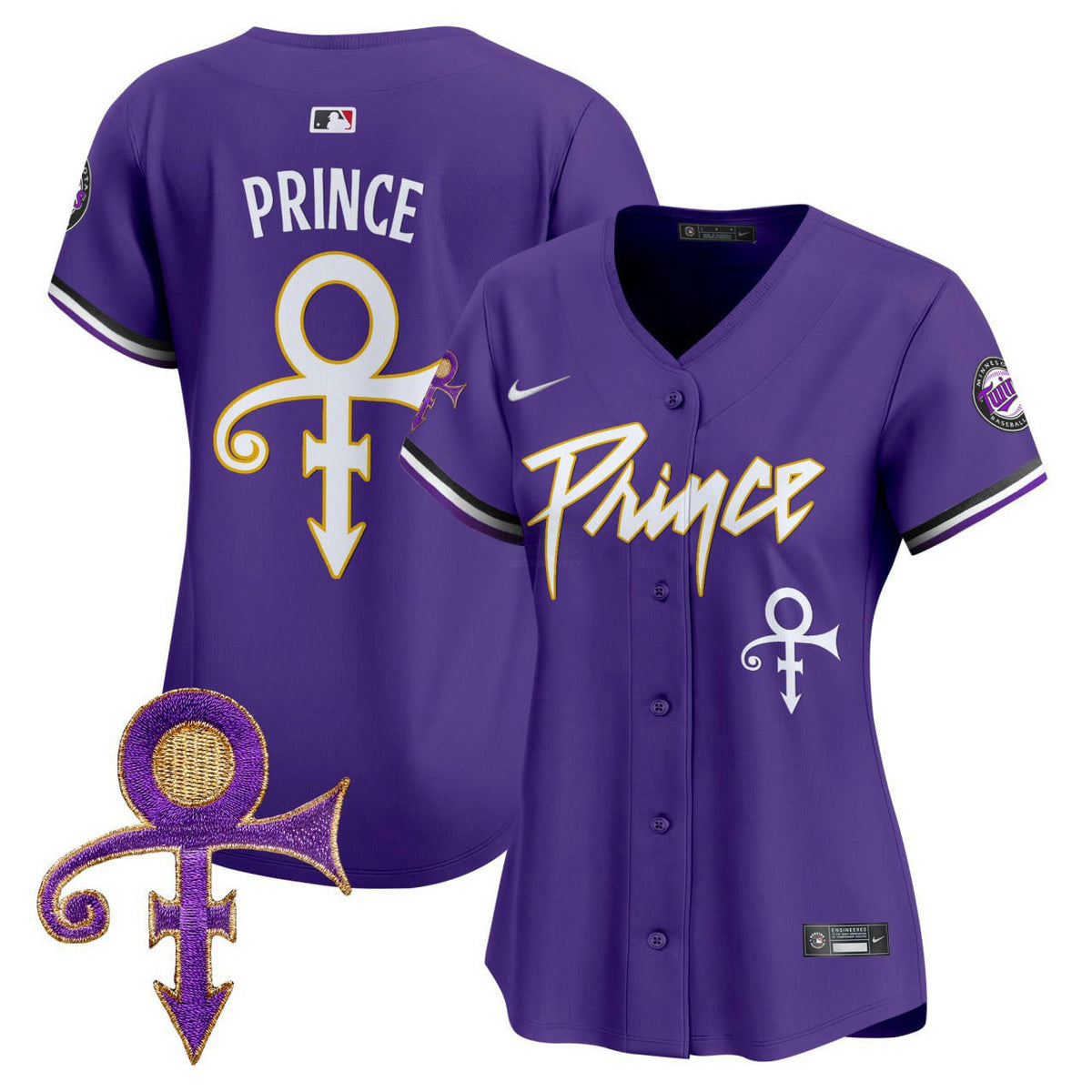 Camisa MLB Prince Minnesota Prince Patch Roxa Vapor Premier Limited Jersey - Prince
