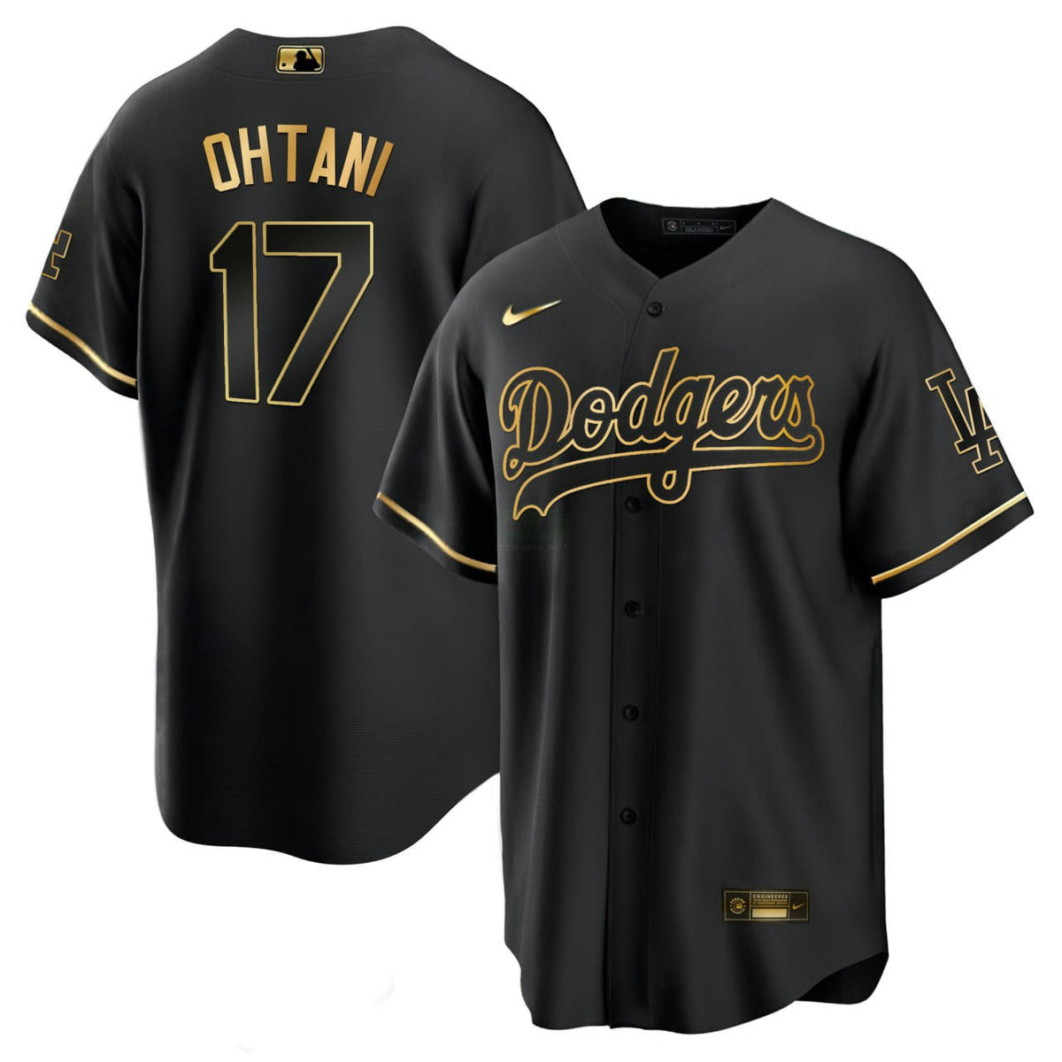 Camisa MLB Shohei Ohtani Los Angeles Preta Dourada Jersey - Preta Dourada