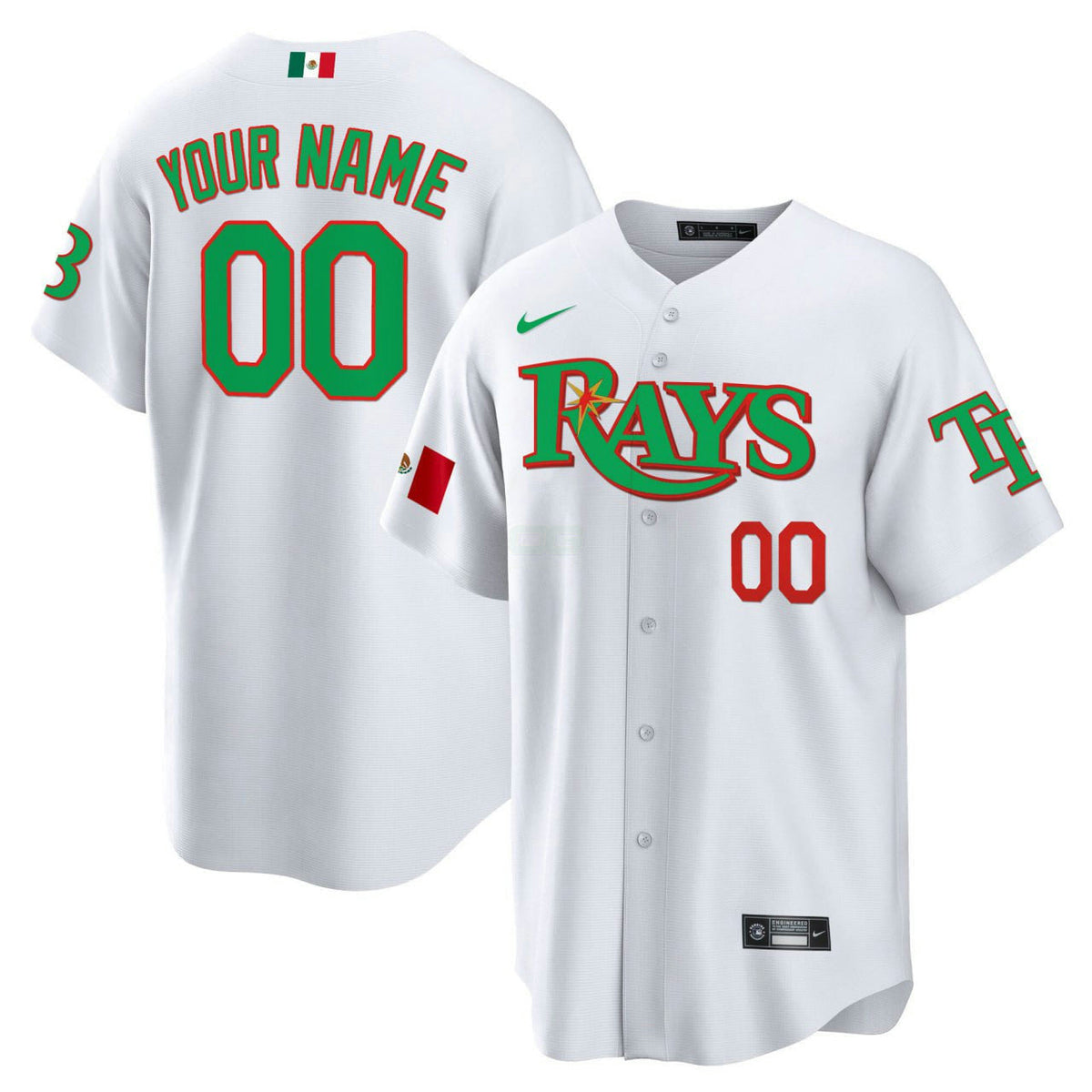 Camisa MLB Tampa Bay Custom White Mexico Jersey - Branca