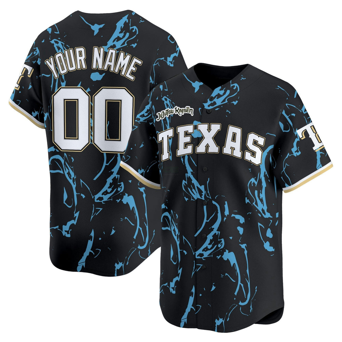 Camisa MLB Texas x Jujutsu Kaisen Vapor Premier Limited Jersey - Preta