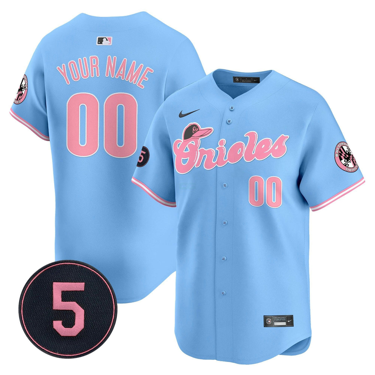 Camisa MLB Unisex Baltimore Pastel Style Robinson Patch Vapor Premier Limited Jersey - Personalizada