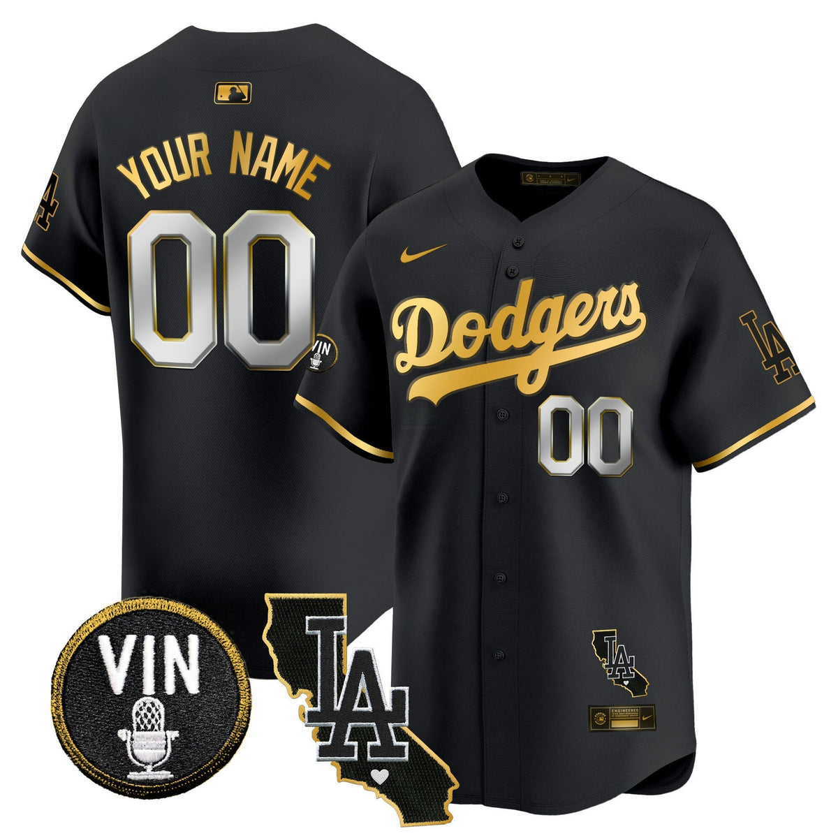 Camisa MLB Vin & California Patch Dourada Trim Vapor Premier Limited Jersey